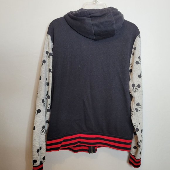 Disney Store Mickey Hoodie Zip Up Spellout Mickey Head Sleeves Adult Small - Picture 6 of 7